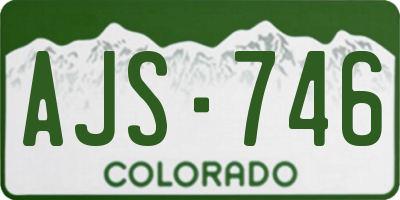 CO license plate AJS746