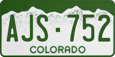 CO license plate AJS752