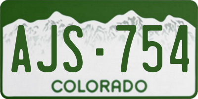 CO license plate AJS754