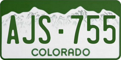 CO license plate AJS755