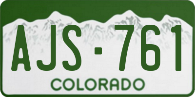CO license plate AJS761