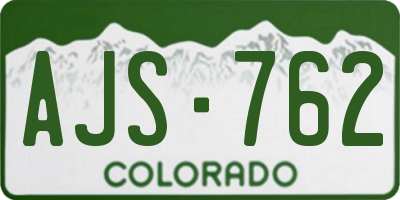 CO license plate AJS762