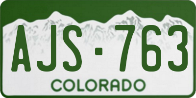 CO license plate AJS763
