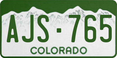 CO license plate AJS765