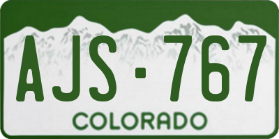 CO license plate AJS767