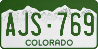 CO license plate AJS769