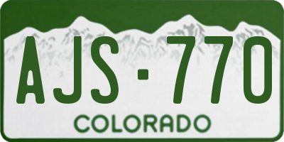 CO license plate AJS770
