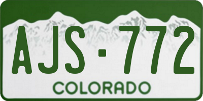 CO license plate AJS772
