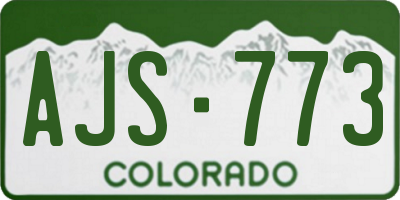 CO license plate AJS773