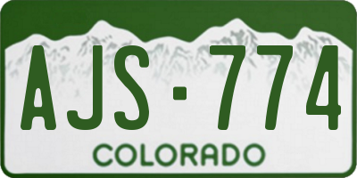 CO license plate AJS774