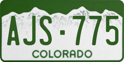 CO license plate AJS775