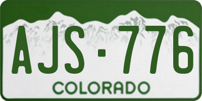 CO license plate AJS776