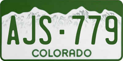 CO license plate AJS779