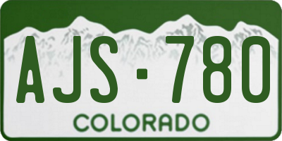 CO license plate AJS780
