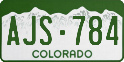 CO license plate AJS784