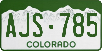 CO license plate AJS785