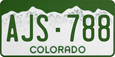 CO license plate AJS788