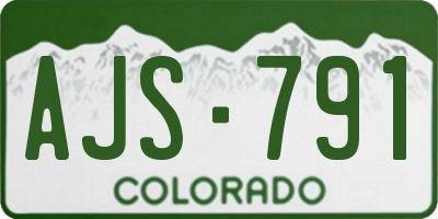 CO license plate AJS791