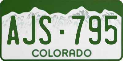 CO license plate AJS795