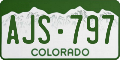 CO license plate AJS797