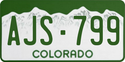 CO license plate AJS799