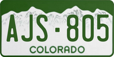 CO license plate AJS805