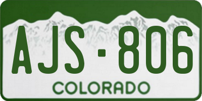 CO license plate AJS806