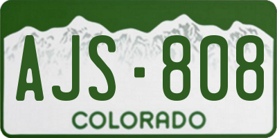 CO license plate AJS808