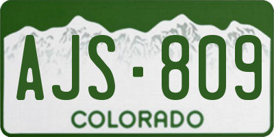 CO license plate AJS809