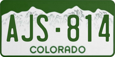 CO license plate AJS814