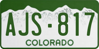 CO license plate AJS817