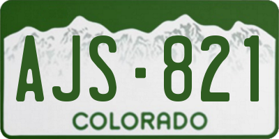 CO license plate AJS821