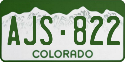CO license plate AJS822