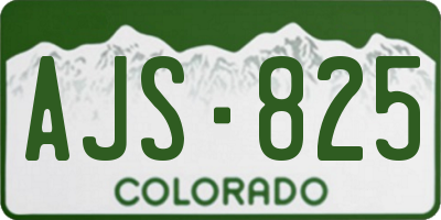 CO license plate AJS825