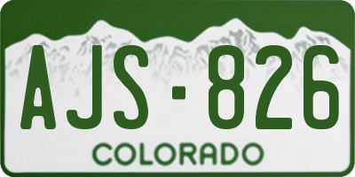 CO license plate AJS826