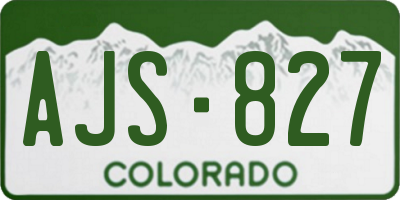 CO license plate AJS827
