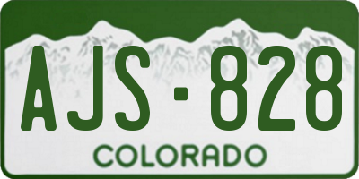 CO license plate AJS828
