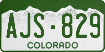CO license plate AJS829