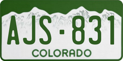 CO license plate AJS831
