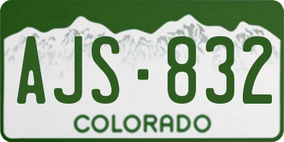 CO license plate AJS832