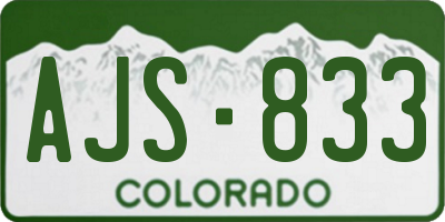 CO license plate AJS833