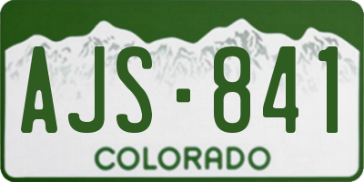 CO license plate AJS841