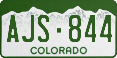 CO license plate AJS844