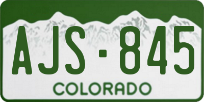 CO license plate AJS845