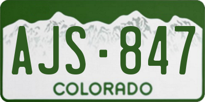 CO license plate AJS847