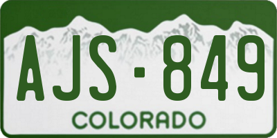 CO license plate AJS849