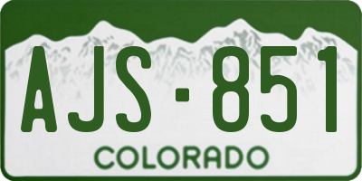 CO license plate AJS851