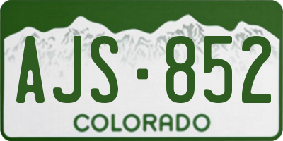 CO license plate AJS852