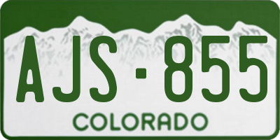 CO license plate AJS855