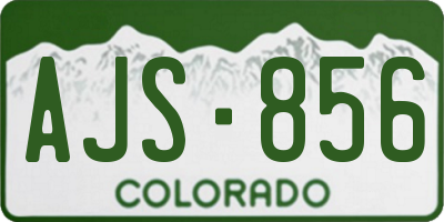 CO license plate AJS856